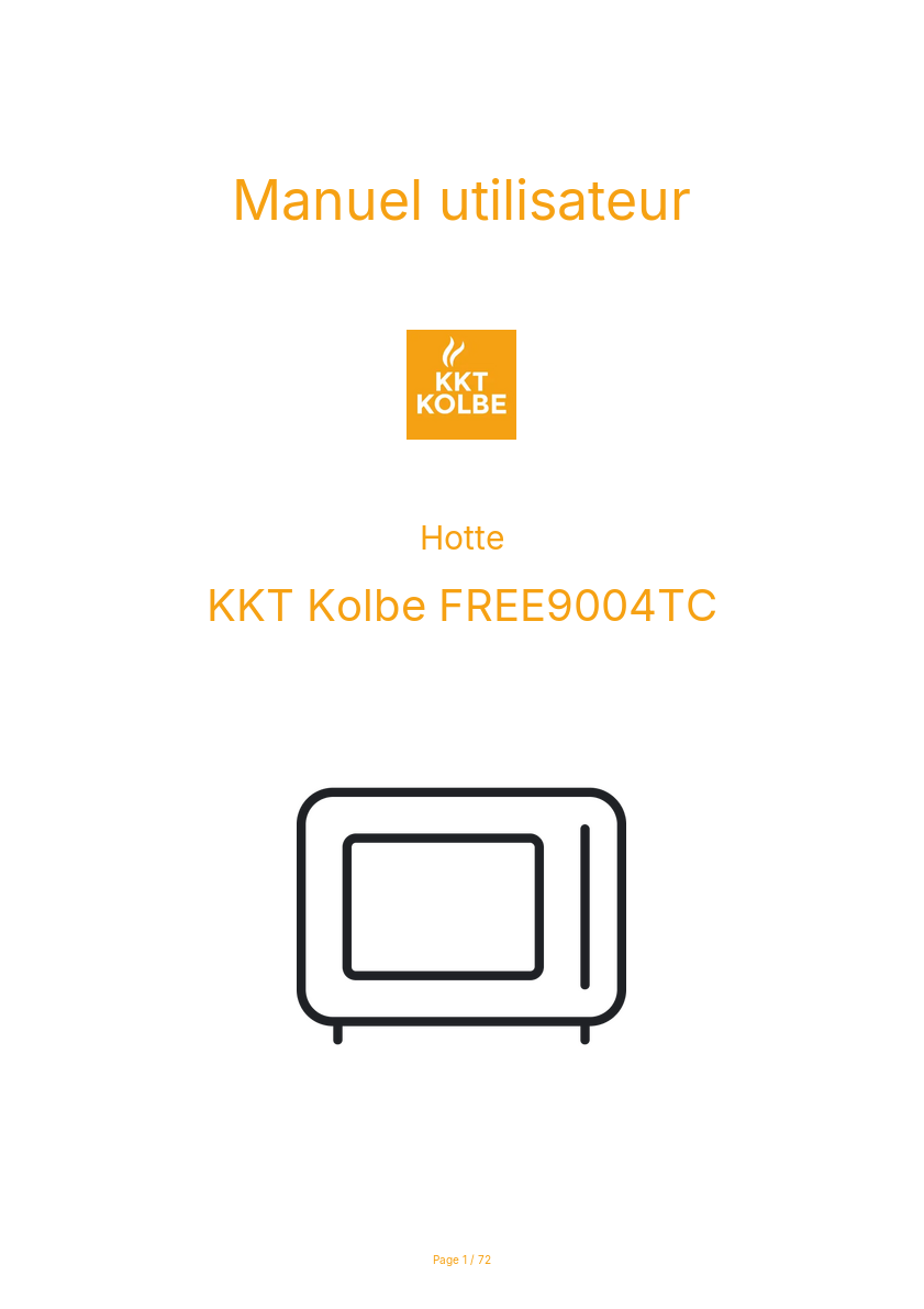 Page 1 de la notice Manuel utilisateur KKT Kolbe FREE9004TC