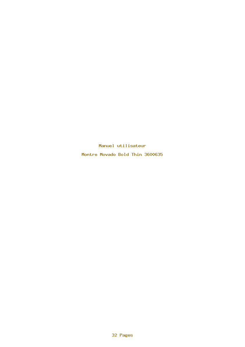 Page 1 de la notice Manuel utilisateur Movado Bold Thin 3600635