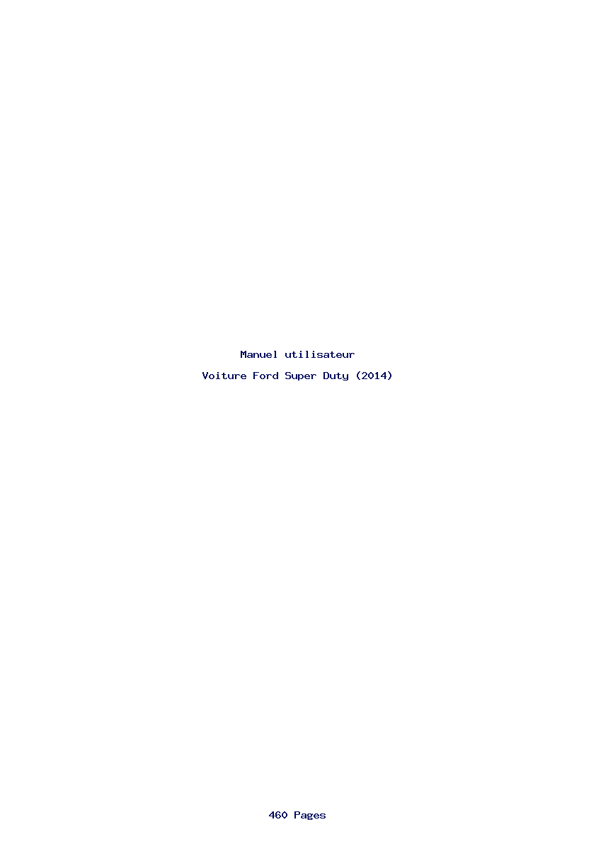 Page 1 de la notice Manuel utilisateur Ford Super Duty (2014)