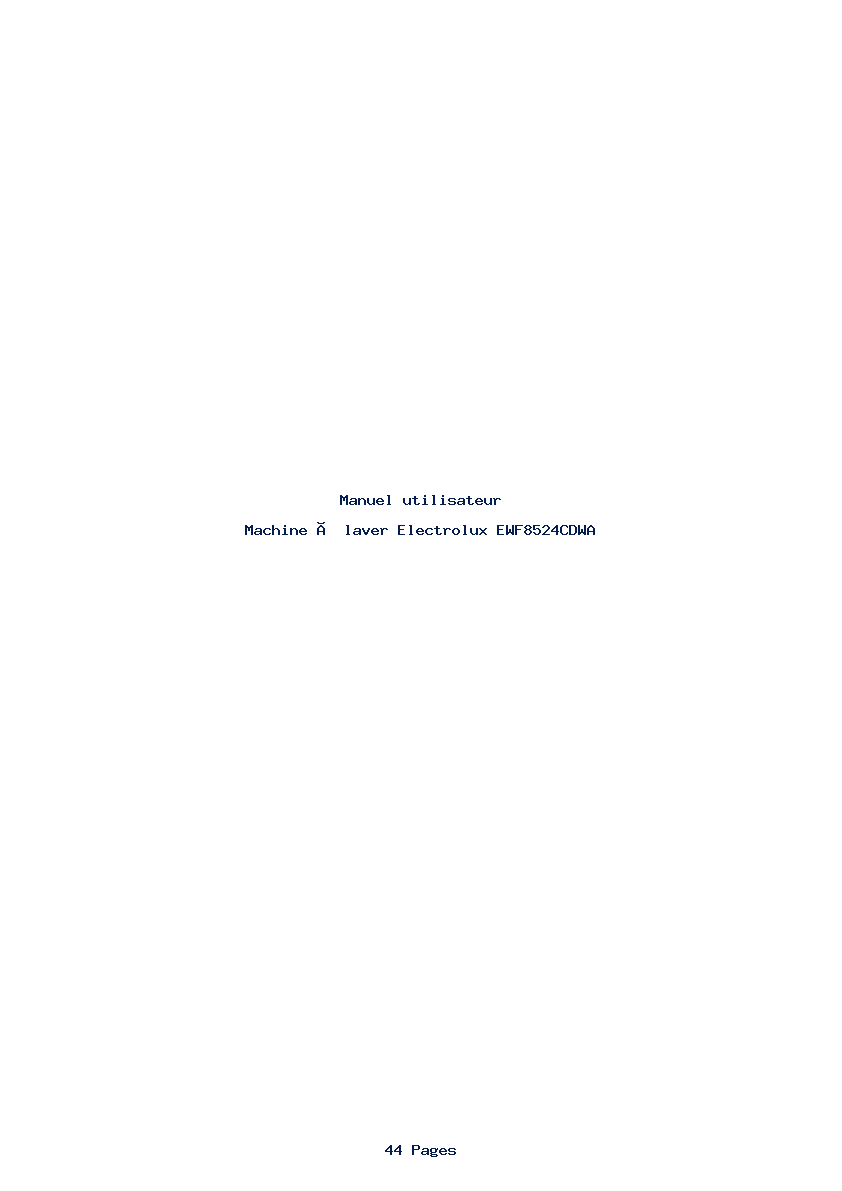 Page 1 de la notice Manuel utilisateur Electrolux EWF8524CDWA