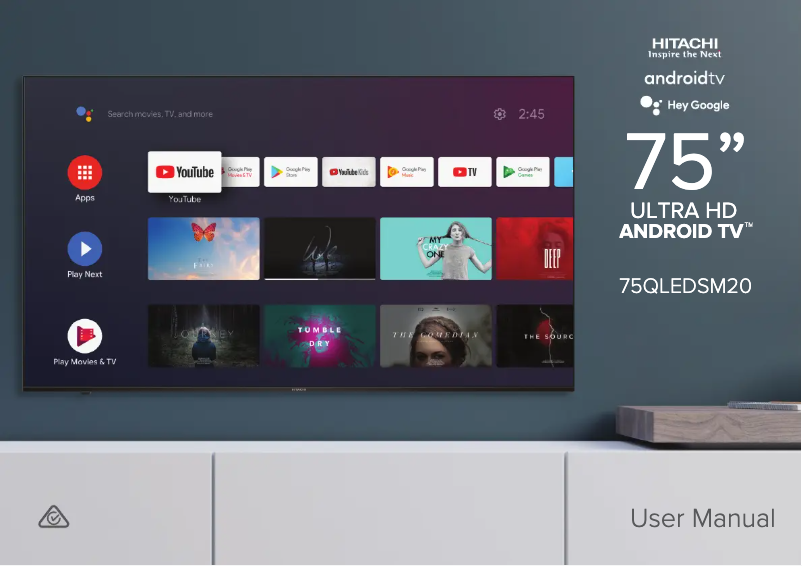 Page 1 de la notice Manuel utilisateur Hitachi 75QLEDSM20
