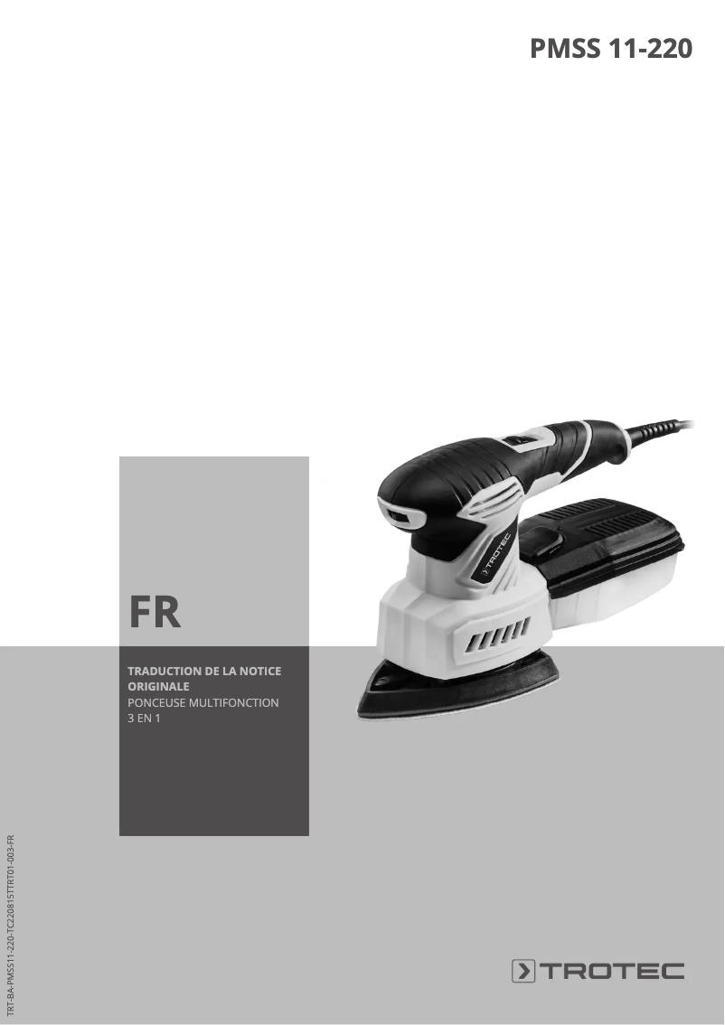 Page 1 de la notice Manuel utilisateur Trotec PMSS 11-220