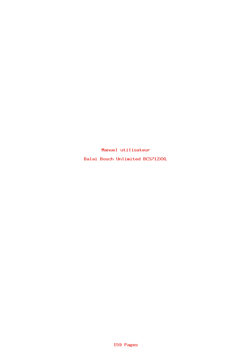Page 1 de la notice Manuel utilisateur Bosch Unlimited BCS712XXL