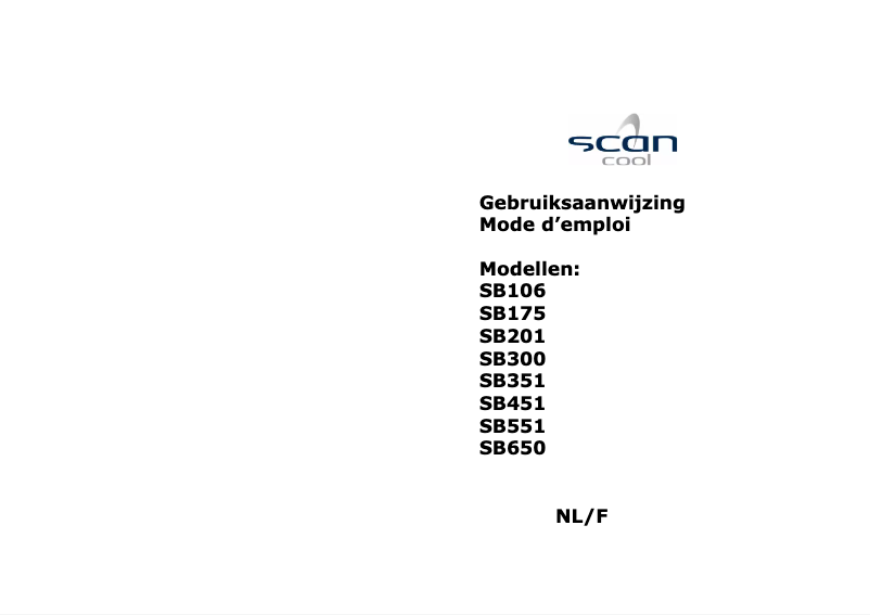 Page 1 de la notice Manuel utilisateur Scancool SB106