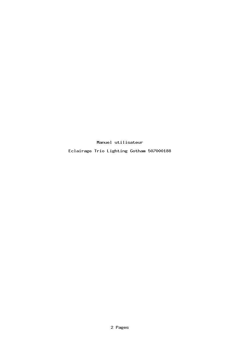 Page 1 de la notice Manuel utilisateur Trio Lighting Gotham 507000188