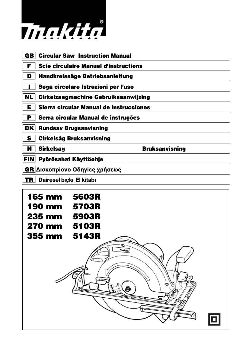 Page 1 de la notice Manuel utilisateur Makita 5603R