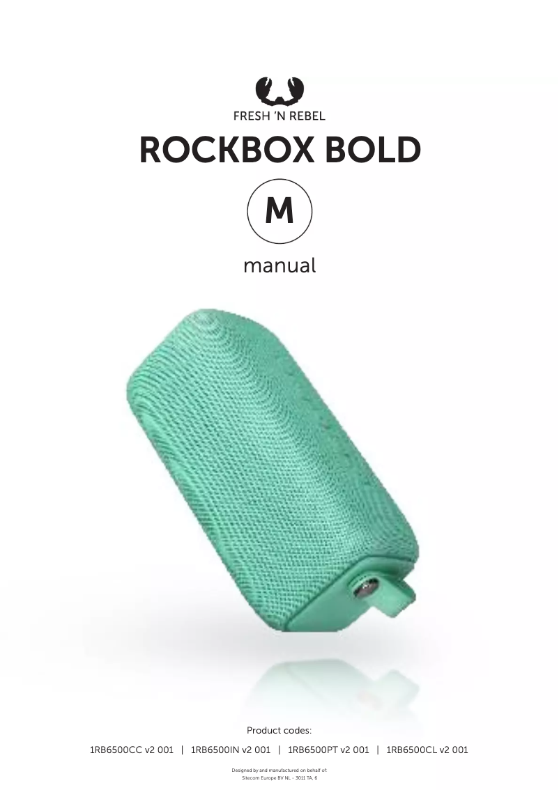 Page 1 de la notice Manuel utilisateur Fresh 'n Rebel Rockbox Bold