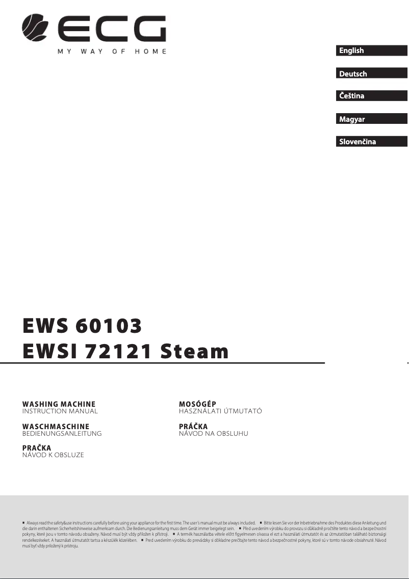 Página 1 del manual Manual de usuario ECG EWSI 72121 Steam