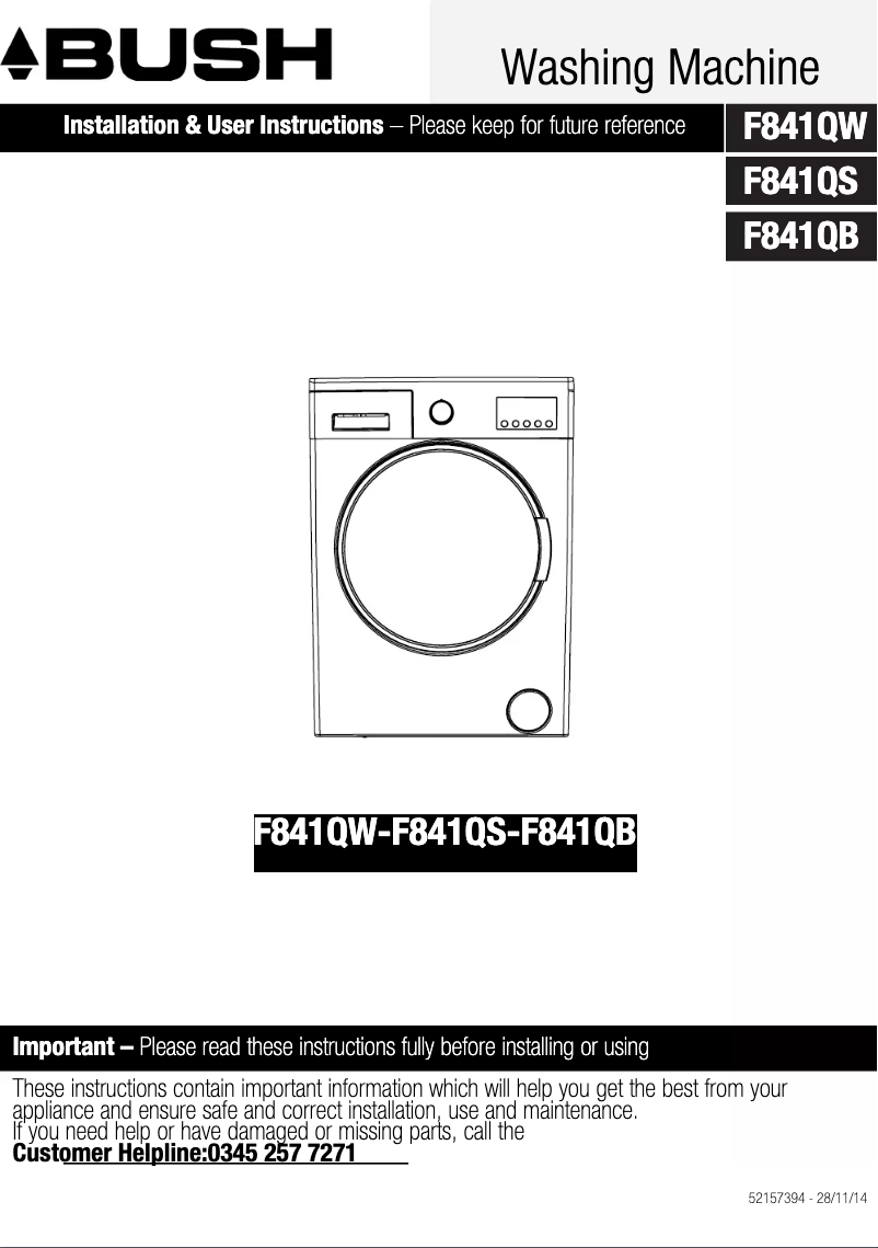 Página 1 del manual Manual de usuario Bush F841QB