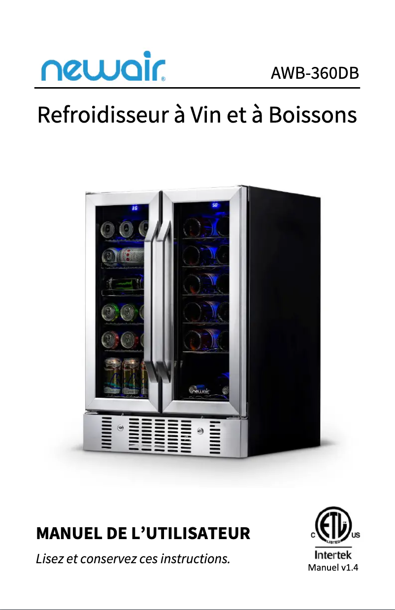 Página 1 del manual Manual de usuario NewAir AWB-360DB