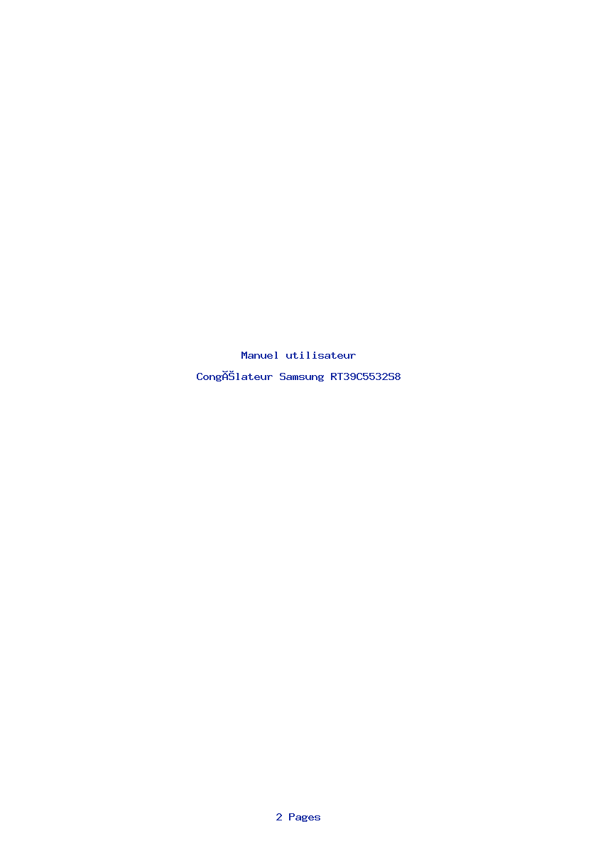 Page 1 de la notice Manuel utilisateur Samsung RT39C5532S8