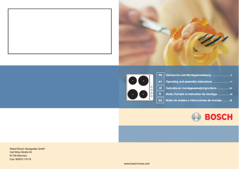 Page 1 de la notice Manuel utilisateur Bosch NCT615C01