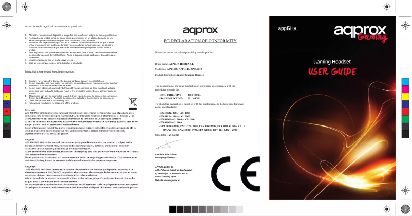 Page 1 de la notice Manuel utilisateur Approx appGH8