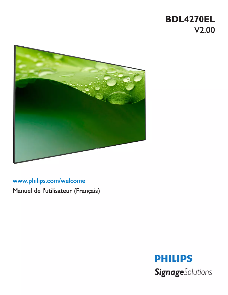 Page 1 of the manual User Manual Philips Signage Solutions BDL4270EL