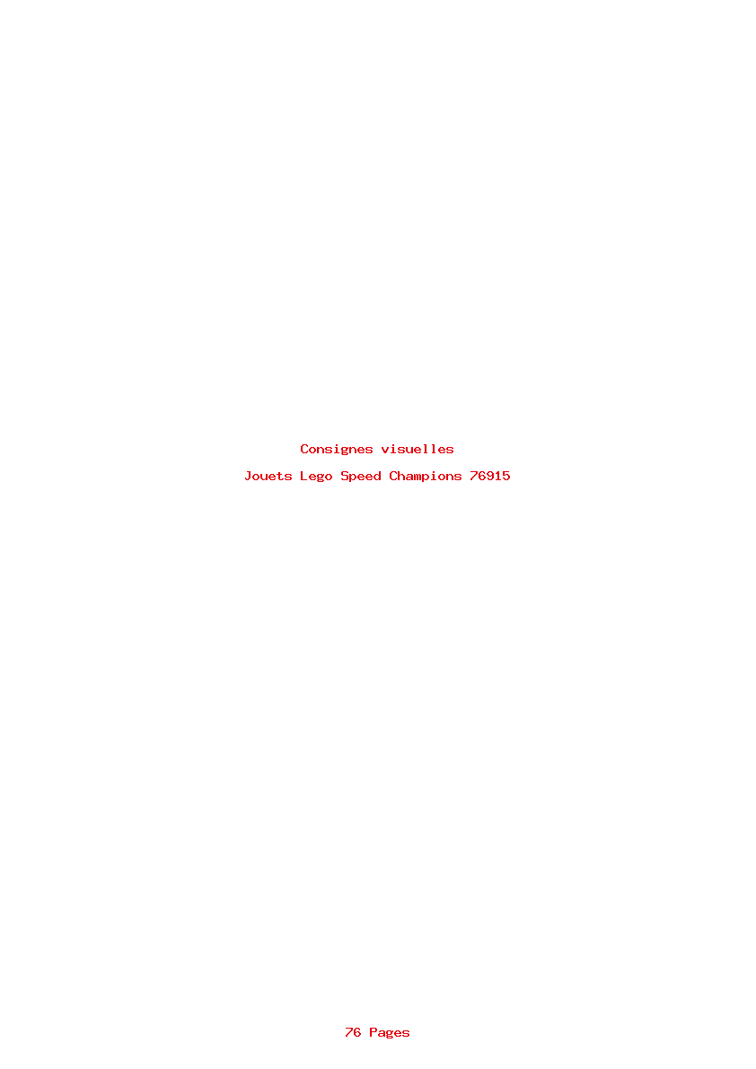Page 1 de la notice Consignes visuelles Lego Speed Champions 76915