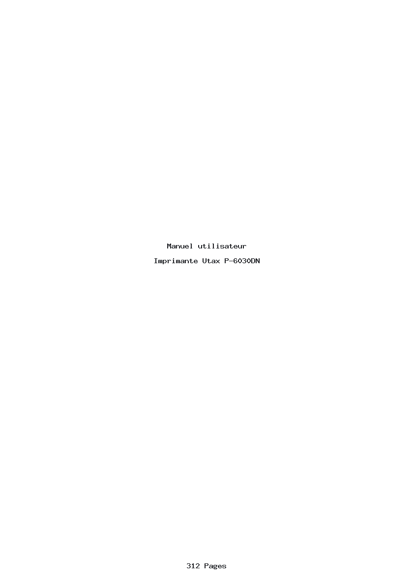 Page 1 de la notice Manuel utilisateur Utax P-6030DN