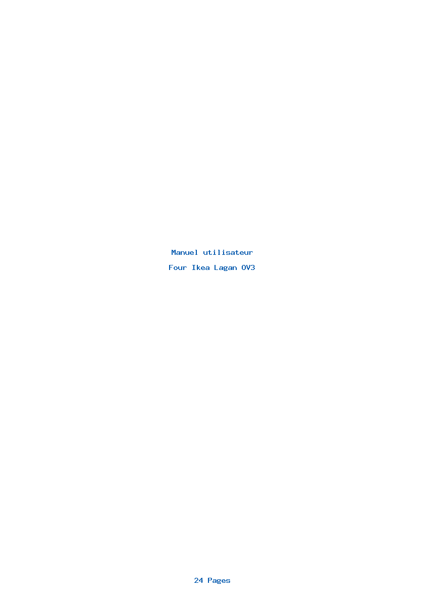 Page 1 de la notice Manuel utilisateur Ikea Lagan OV3