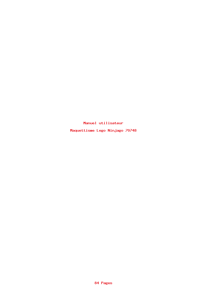 Page 1 de la notice Manuel utilisateur Lego Ninjago 70748