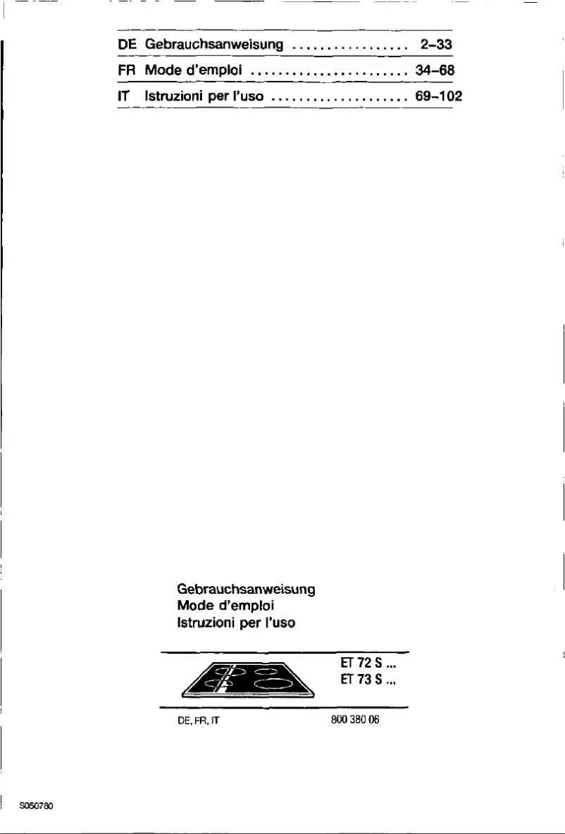 Page 1 de la notice Manuel utilisateur Siemens ET72S50