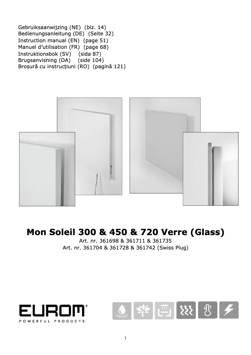 Page 1 of the manual User Manual Eurom Mon Soleil 450