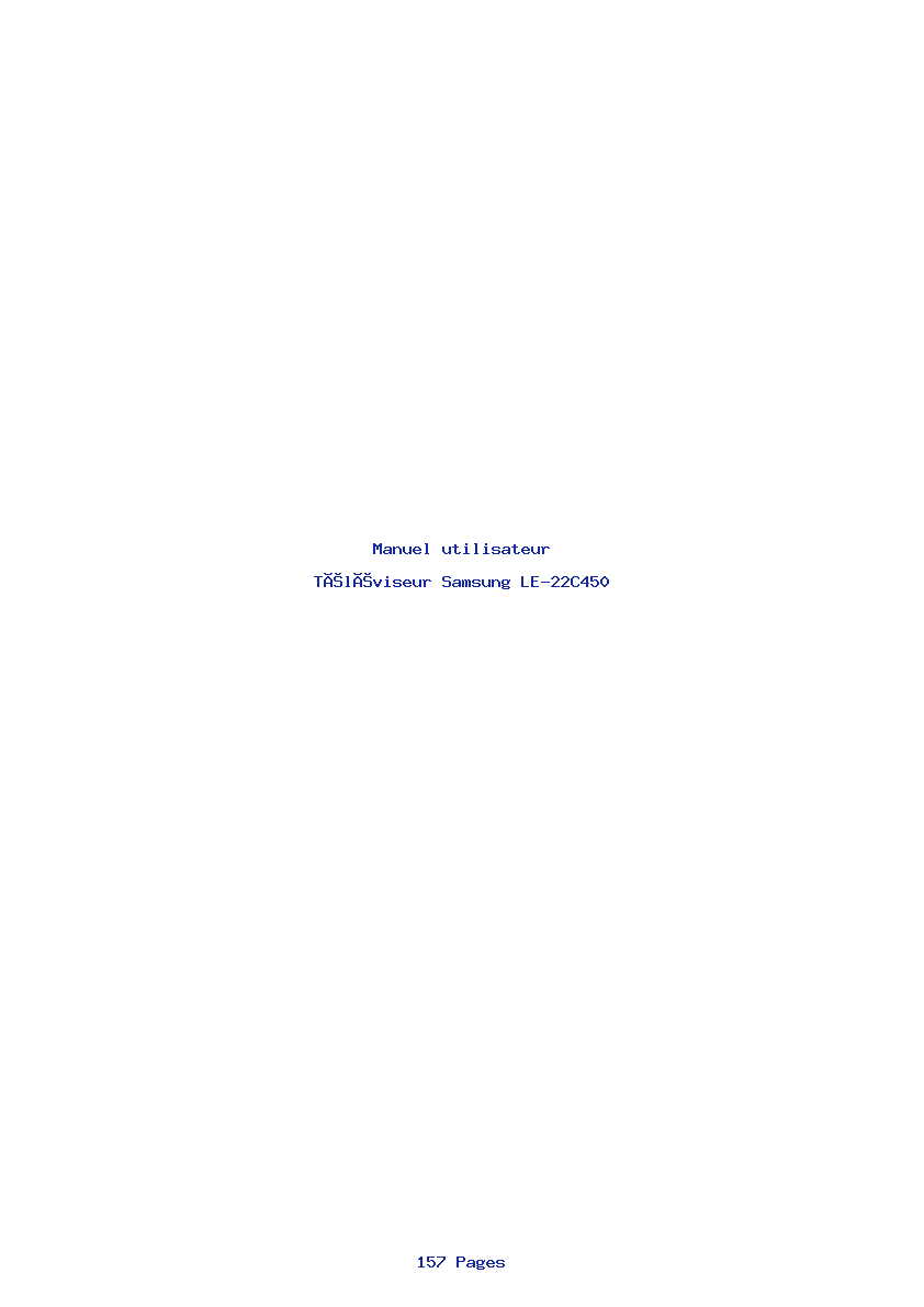 Page 1 de la notice Manuel utilisateur Samsung LE-22C450