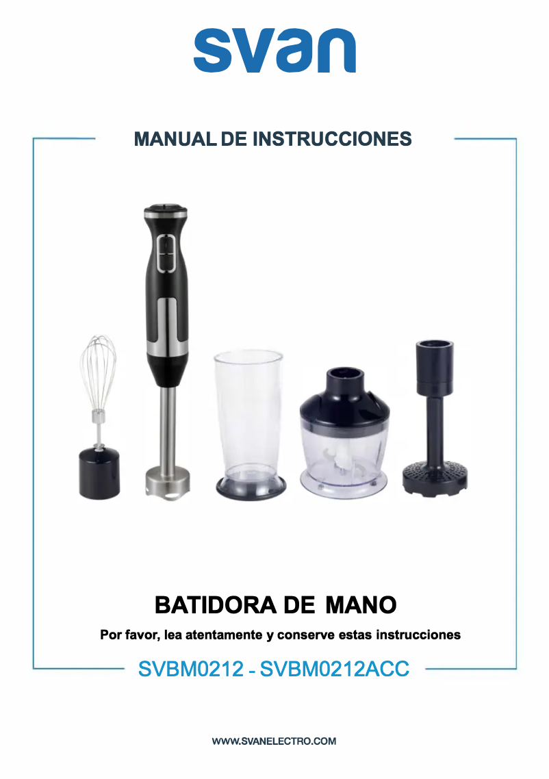 Page 1 de la notice Manuel utilisateur SVAN SVBM0212