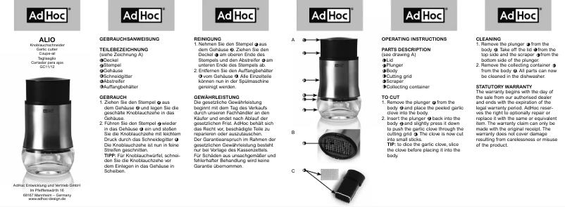 Page 1 of the manual User Manual AdHoc BS12