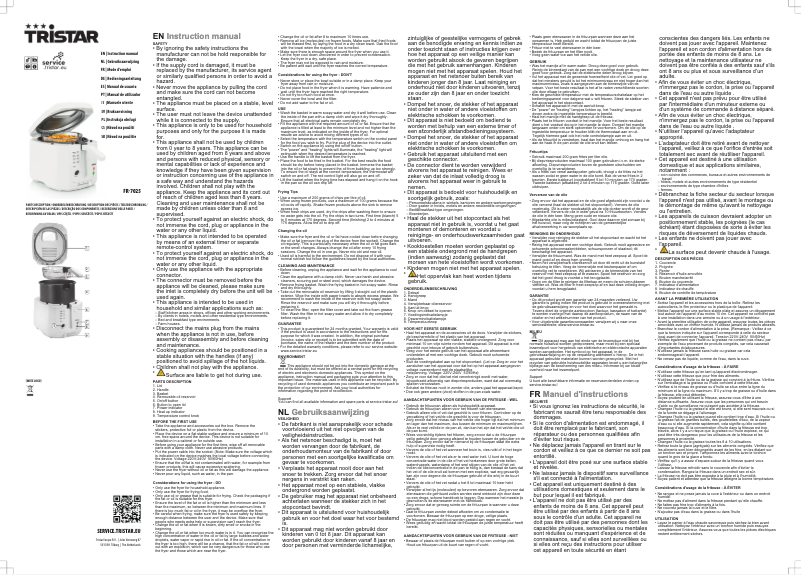 Page 1 de la notice Manuel utilisateur TriStar FR-7025