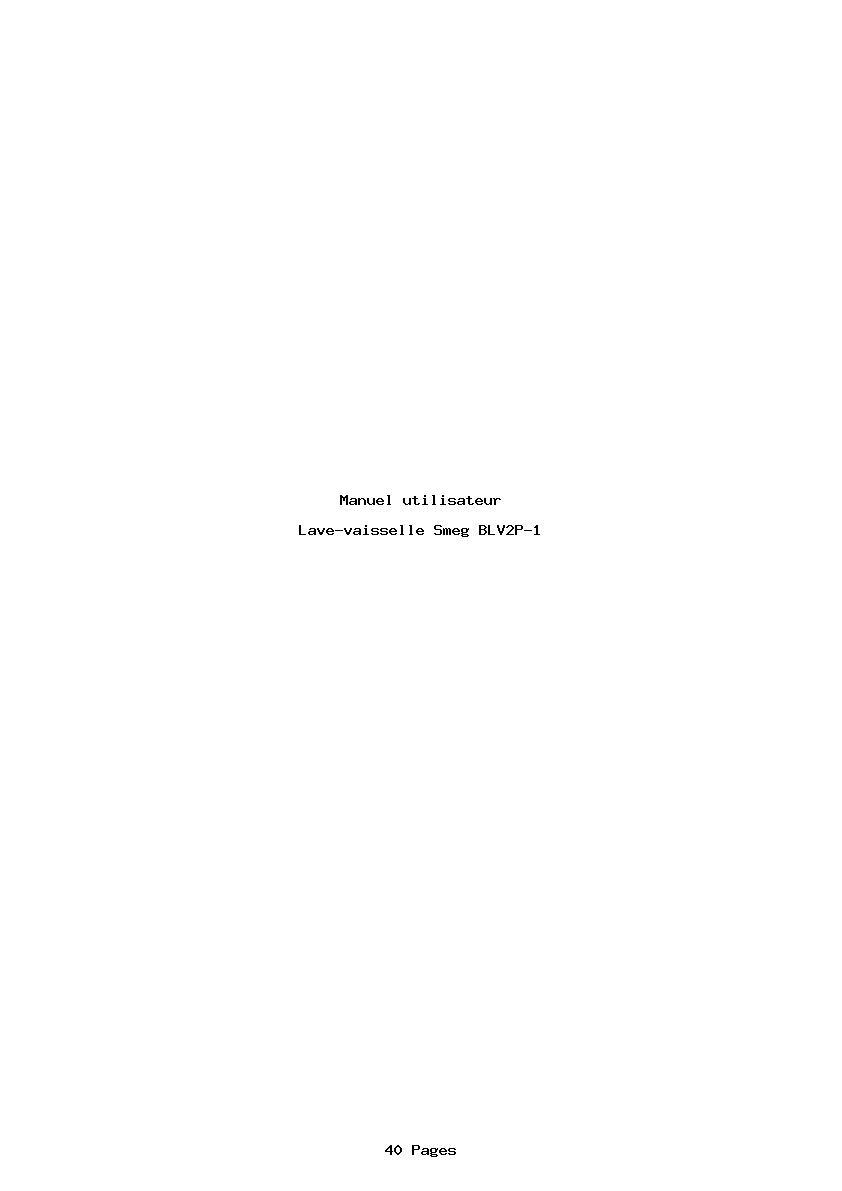 Page 1 de la notice Manuel utilisateur Smeg BLV2P-1
