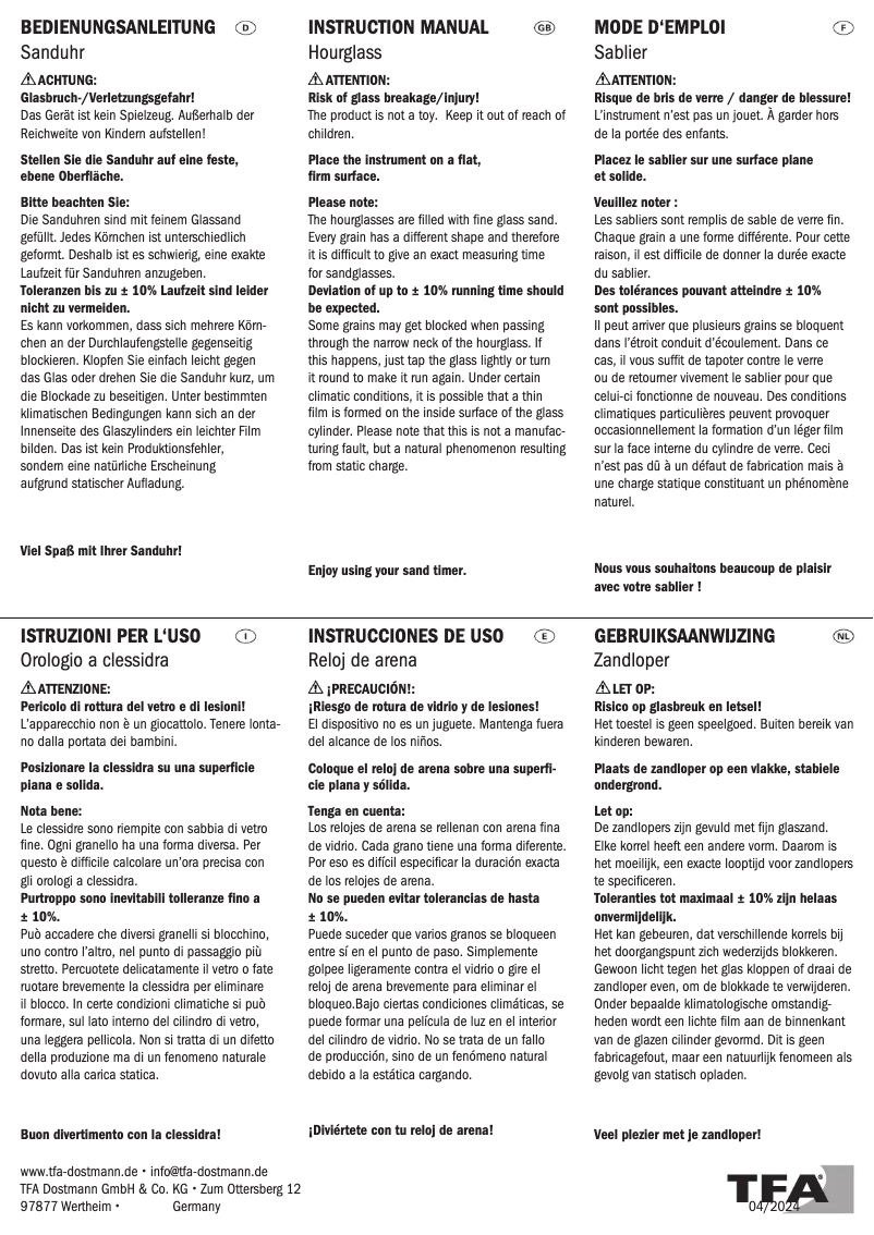 Page 1 of the manual User Manual TFA 18.6012.30