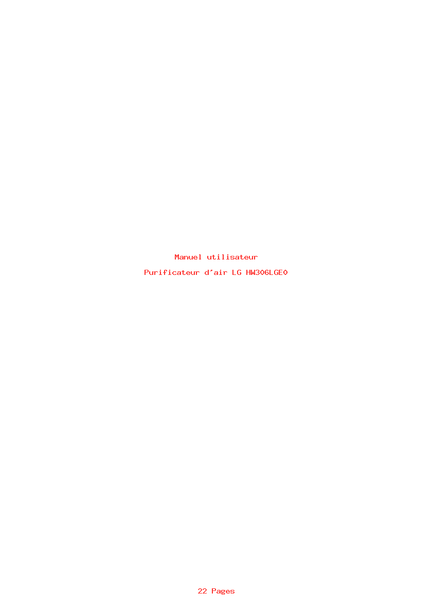 Image de la première page du manuel de l'appareil HW306LGE0