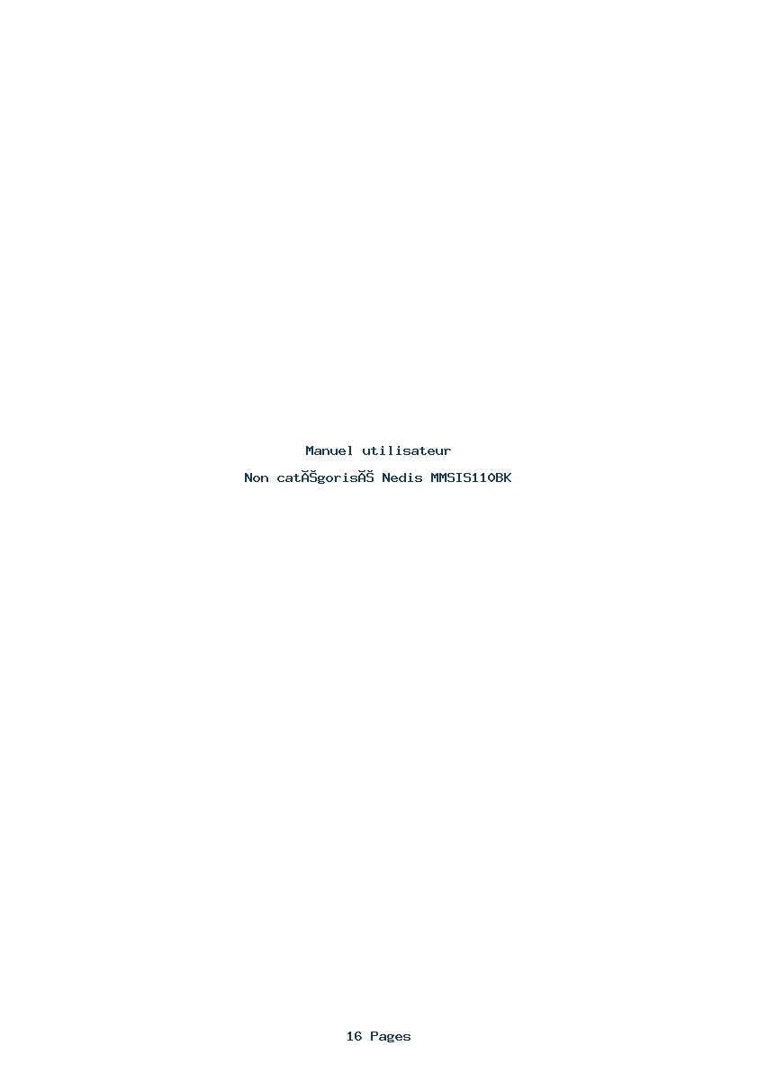 Page 1 de la notice Manuel utilisateur Nedis MMSIS110BK