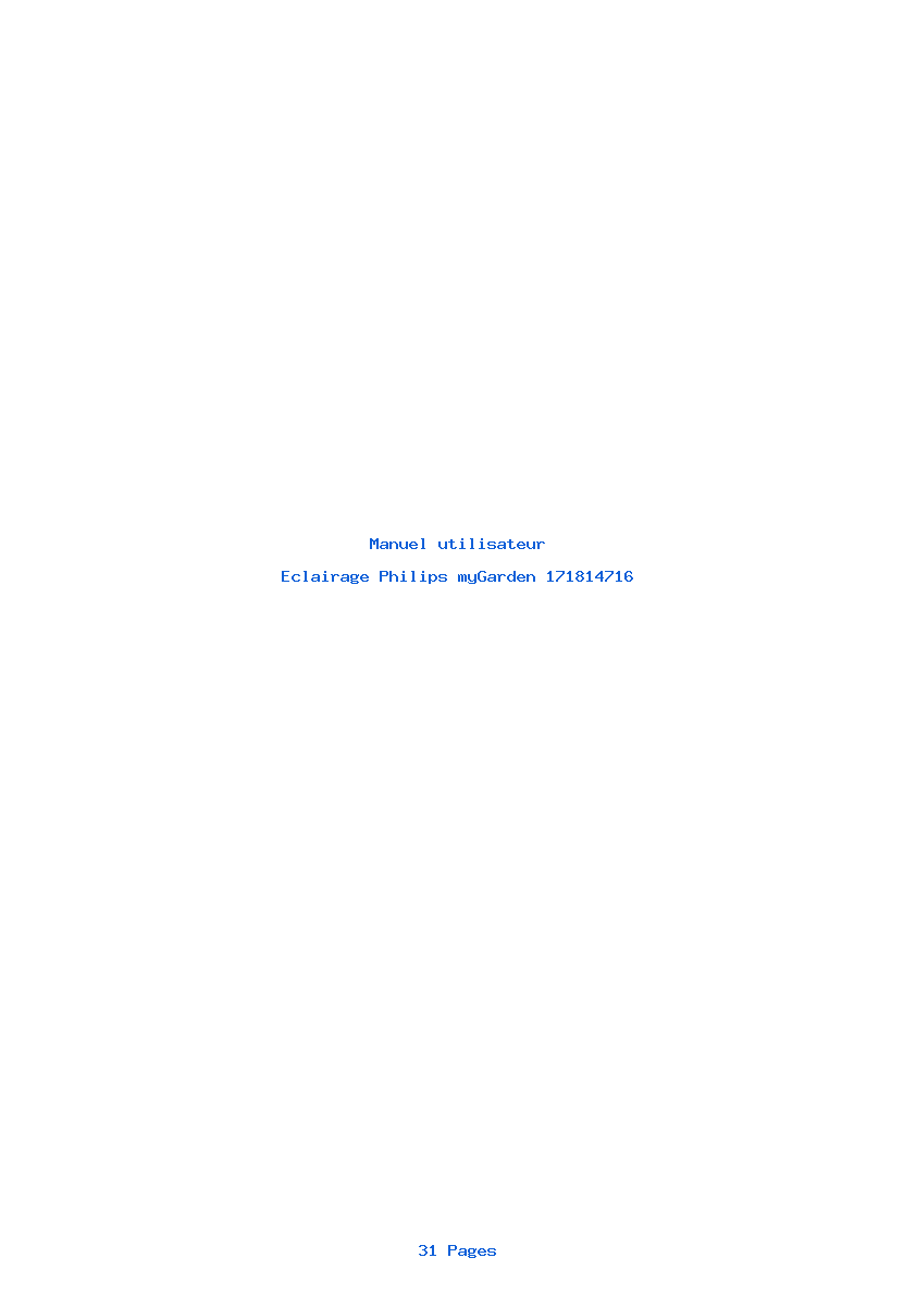 Page 1 de la notice Manuel utilisateur Philips myGarden 171814716