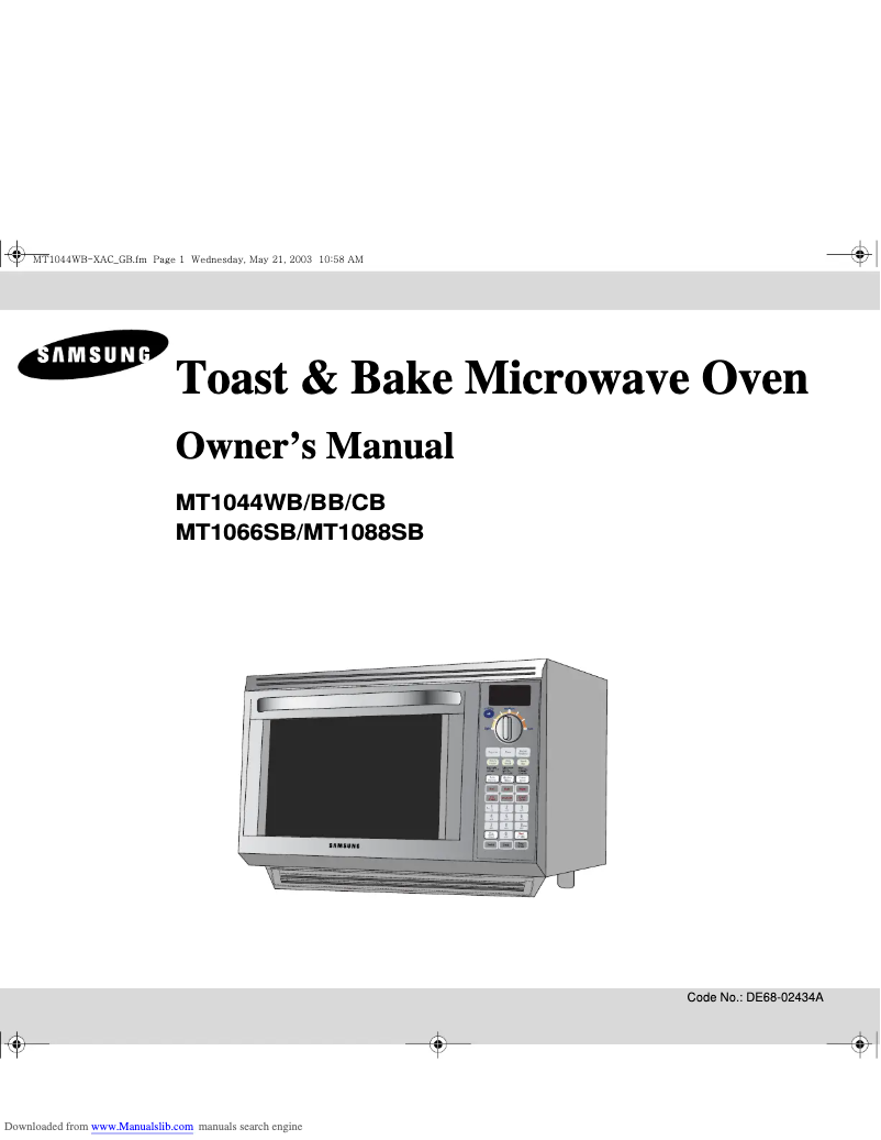 Page 1 de la notice Manuel utilisateur Samsung MT1044