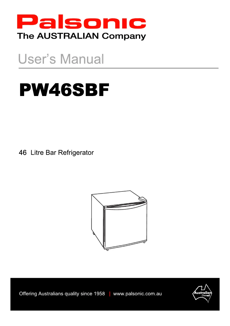 Page 1 of the manual User Manual Palsonic PW46SBF