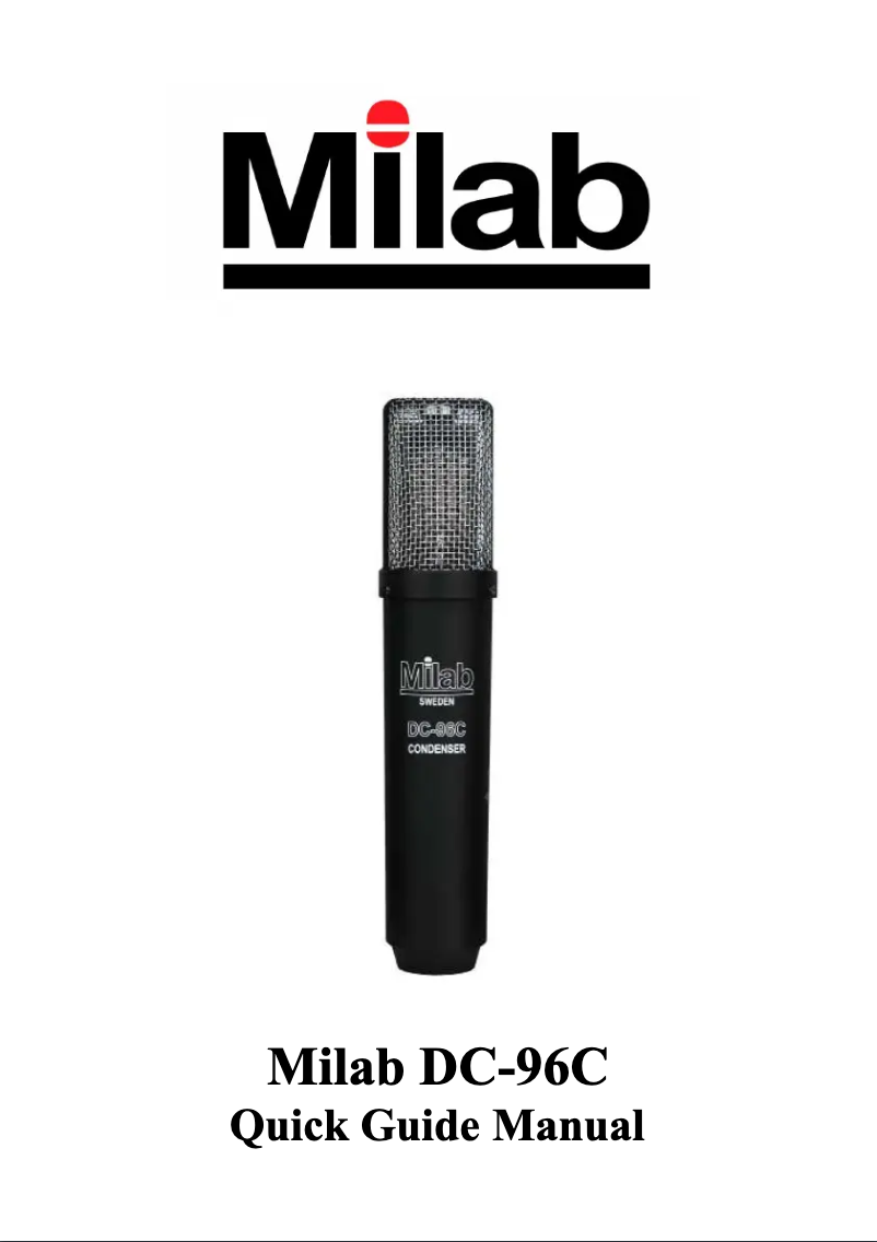 Page 1 de la notice Manuel utilisateur MILAB DC-96C