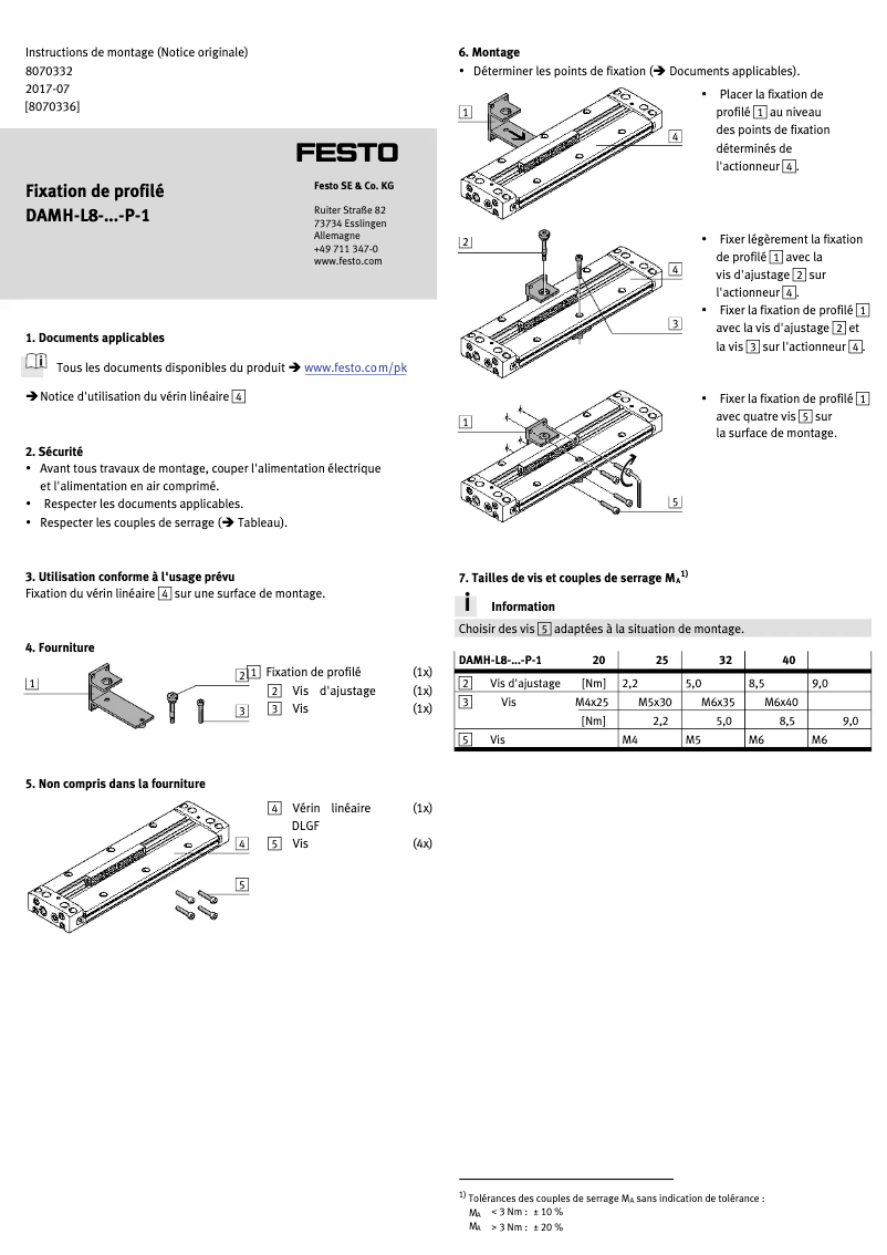 Image de la première page du manuel de l'appareil DAMH-L8-40-P-1