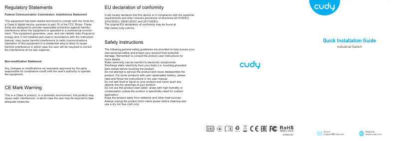 Page 1 de la notice Manuel utilisateur Cudy IG1005