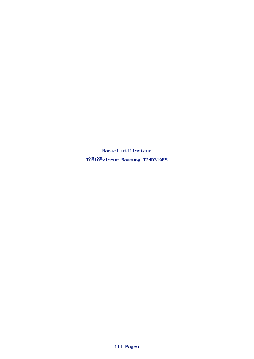Page 1 de la notice Manuel utilisateur Samsung T24D310ES