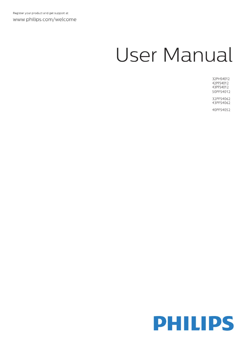 Page n°1 - Manuel utilisateur Philips 40PFS4052