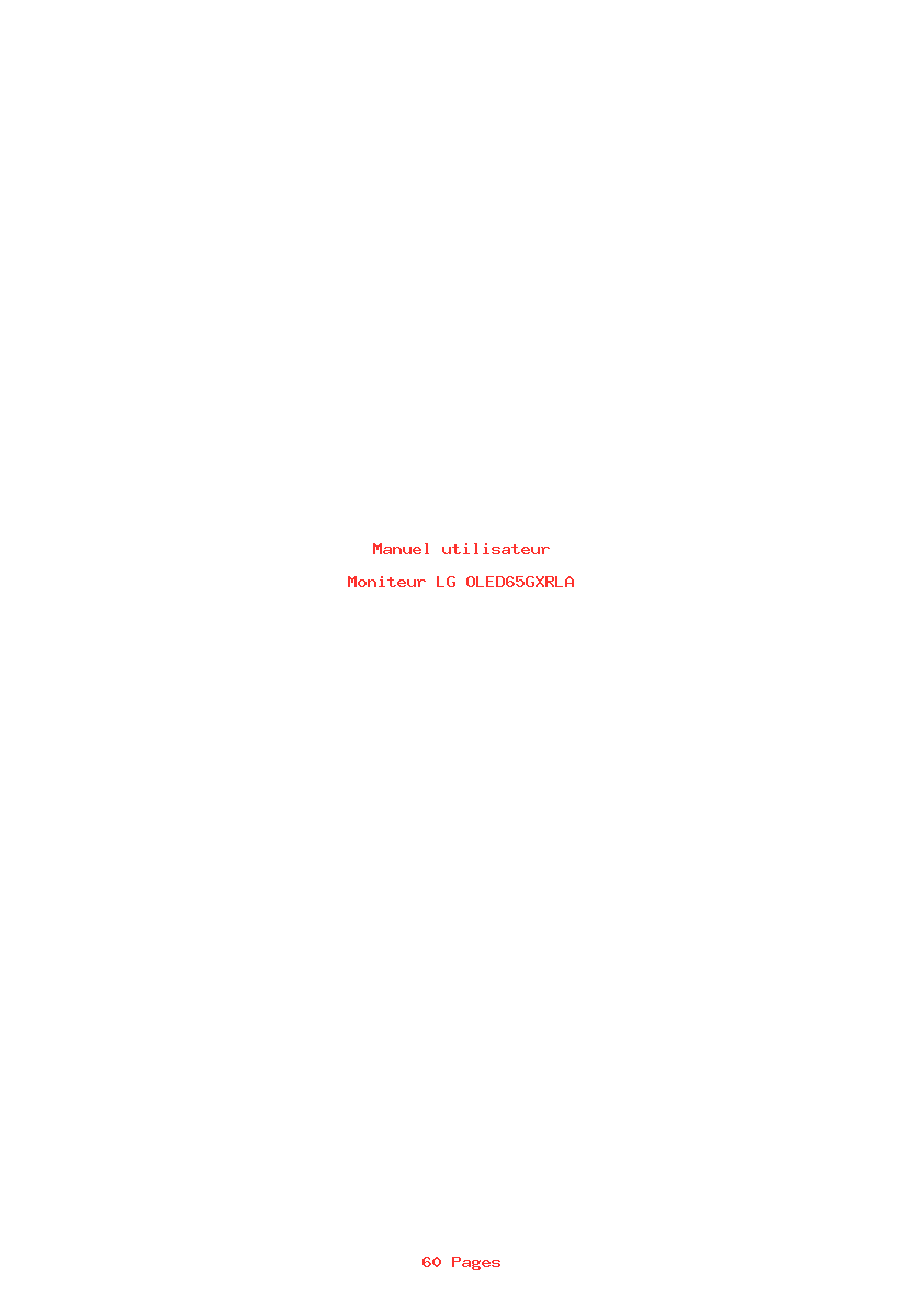 Page 1 de la notice Manuel utilisateur LG OLED65GXRLA