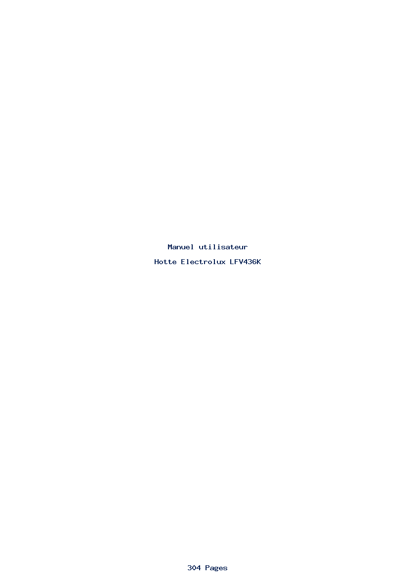 Page 1 de la notice Manuel utilisateur Electrolux LFV436K