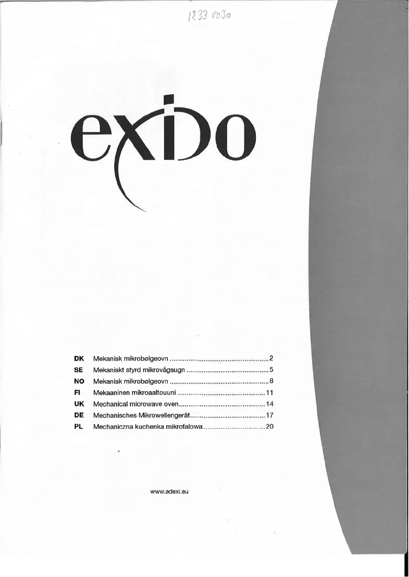 Página 1 del manual Manual de usuario Exido 12330030