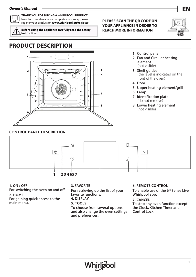 Página 1 del manual Guía de instalación Whirlpool W9 OM2 4S1 H