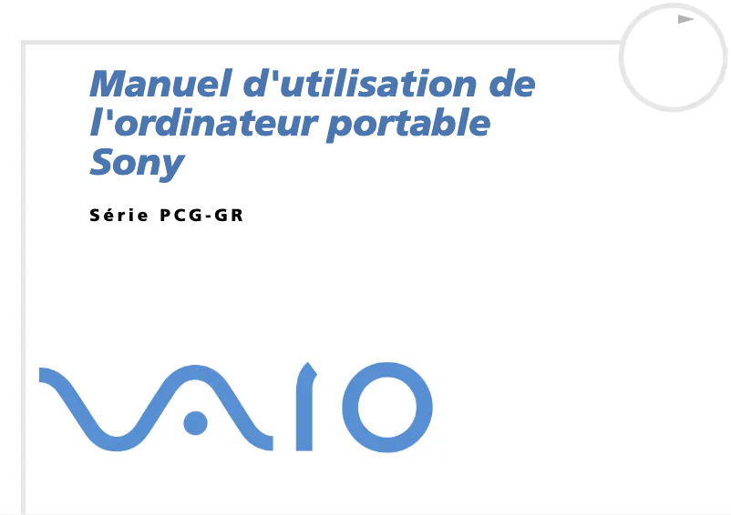 Page 1 de la notice Manuel utilisateur Sony Vaio PCG-GR114SK
