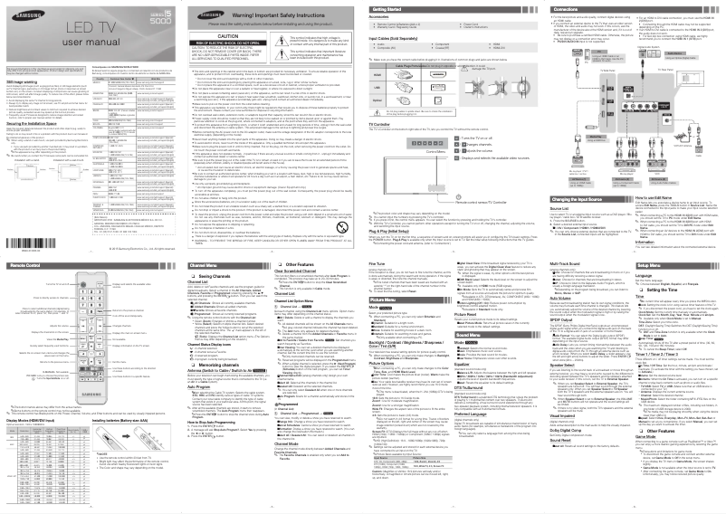 Página 1 del manual Manual de usuario Samsung UN40J5000AG