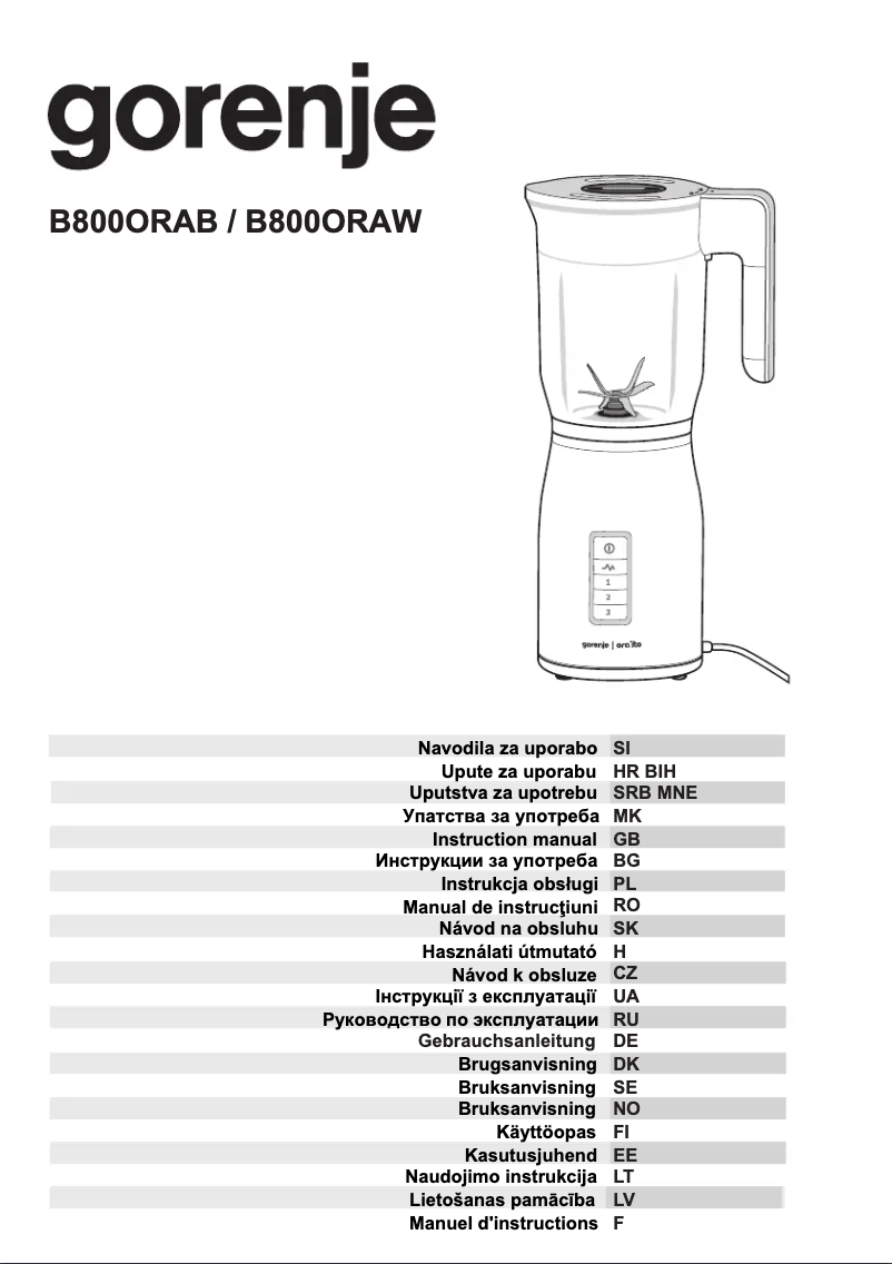 Página 1 del manual Manual de instrucciones Gorenje B800ORAW