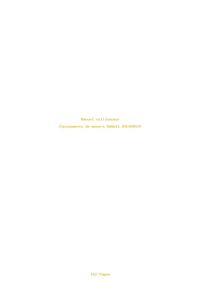 Page 1 de la notice Manuel utilisateur DeWalt DCE089G18