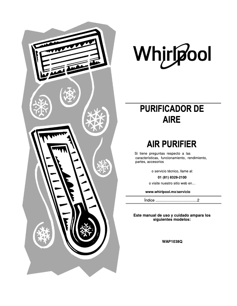 Page 1 de la notice Manuel utilisateur Whirlpool WAP1038Q