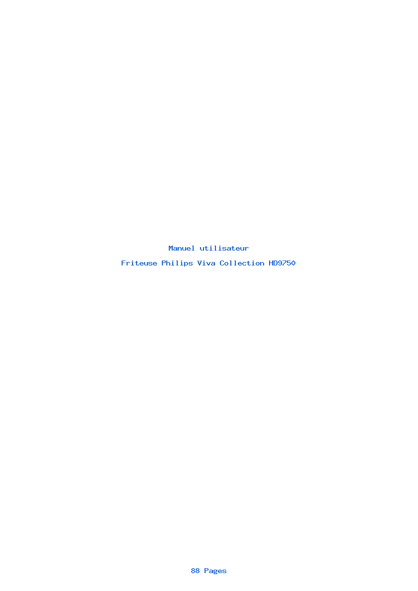 Page 1 de la notice Manuel utilisateur Philips Viva Collection HD9750